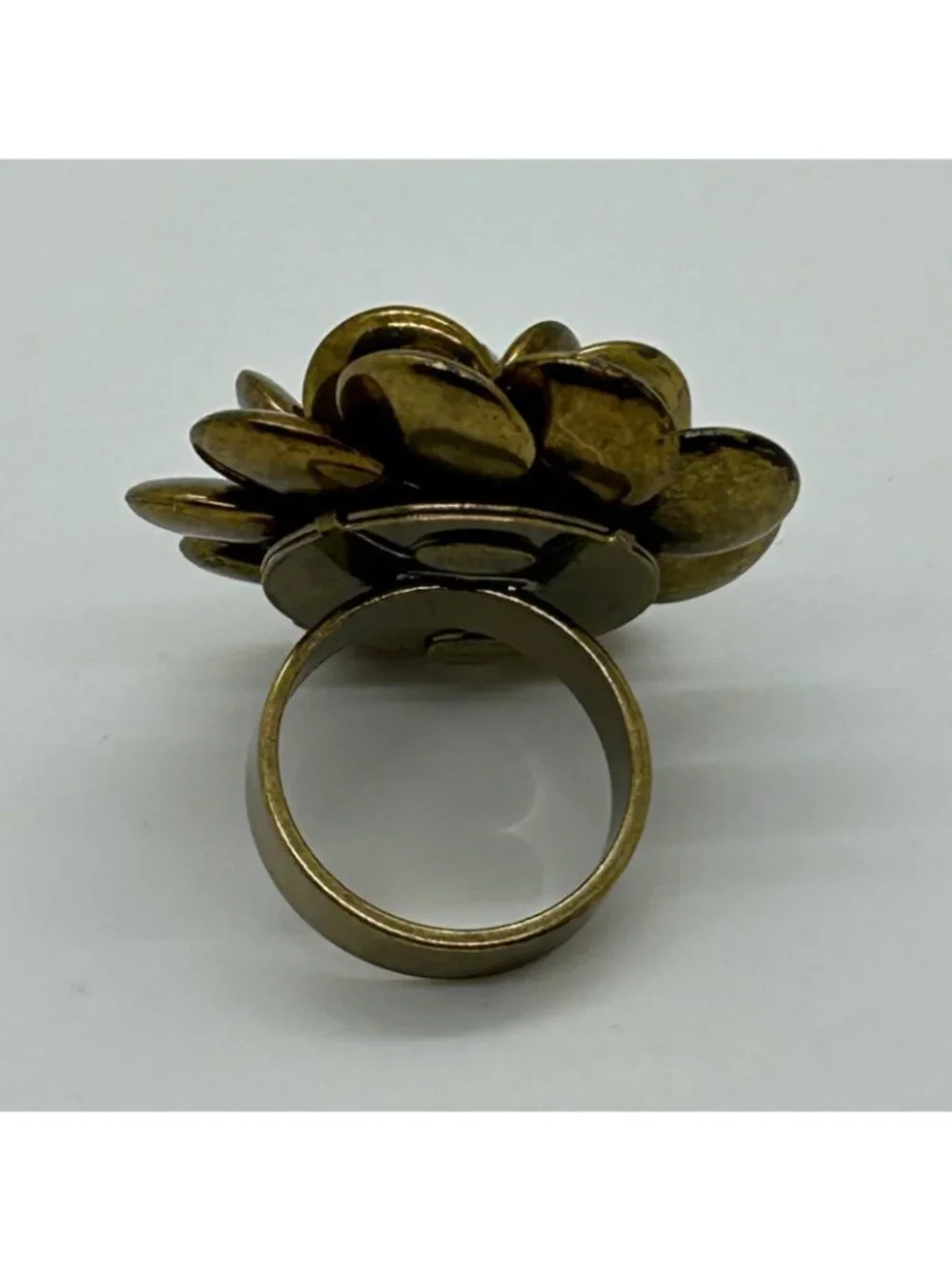 Joan Rivers Gold Tone Flower Ring With Crystal Center Statement Accessory